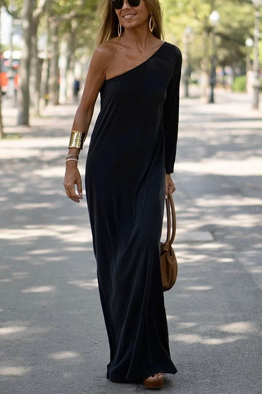 MW | Side To Side One Shoulder Statement Maxikleid