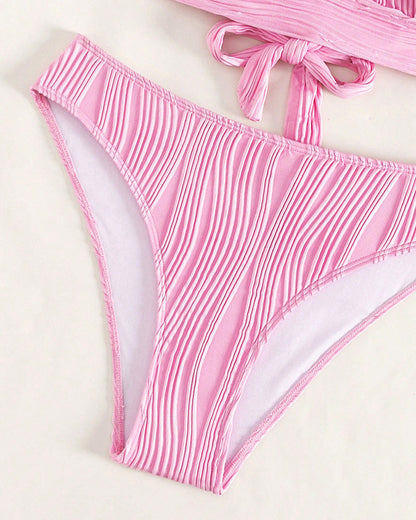 MW | Einfarbiger, sexy Bikini mit tiefem V-Ausschnitt