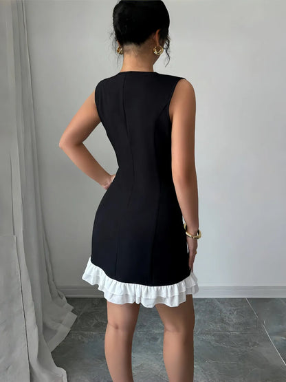 MW | Blume Rundhalsausschnitt Ärmelloses Kleid