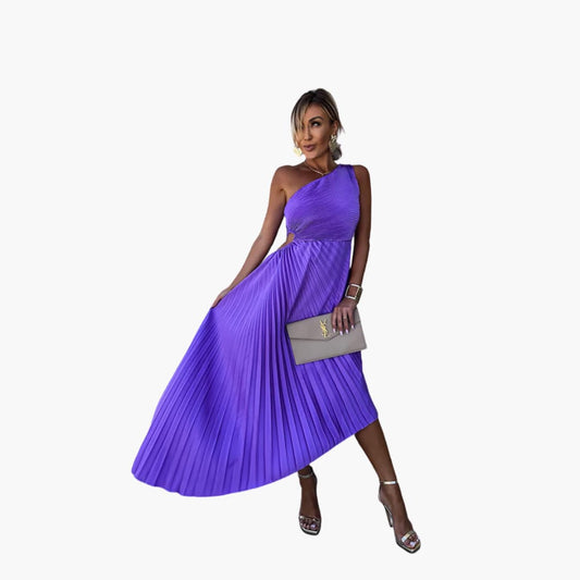 MW | Damen Midikleid mit einer Schulter und asymmetrischem Saum