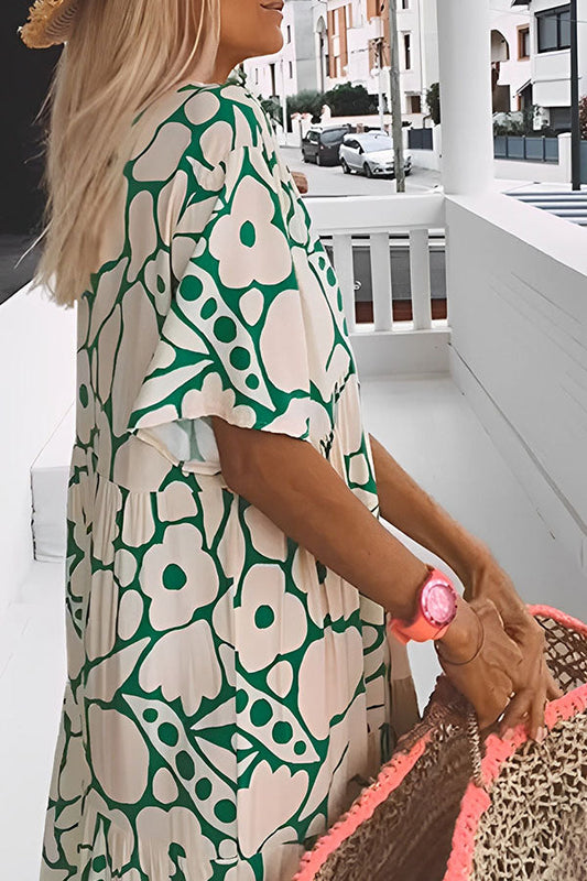 MW | FLORAL PRINT URLAUB MIDIKLEID
