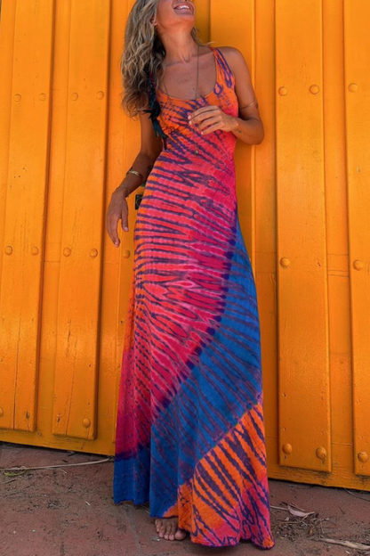 MW | Kreuz Rücken Stretch Maxi Kleid