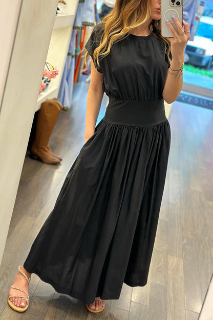 MW | MAKE A LIST ELASTISCHE TAILLE ENTSPANNTES MIDIKLEID MIT TASCHEN