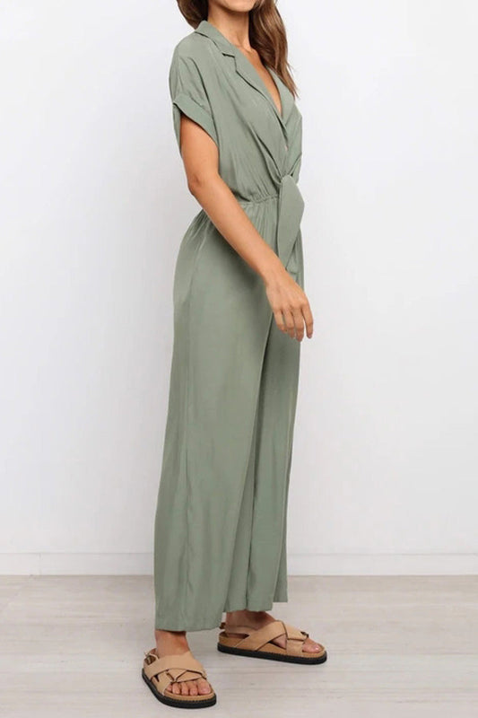 MW | V-Ausschnitt Locker geschnittener Jumpsuit