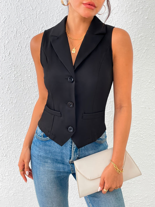 MW | Schwarze Weste Chic Frühling für Frauen