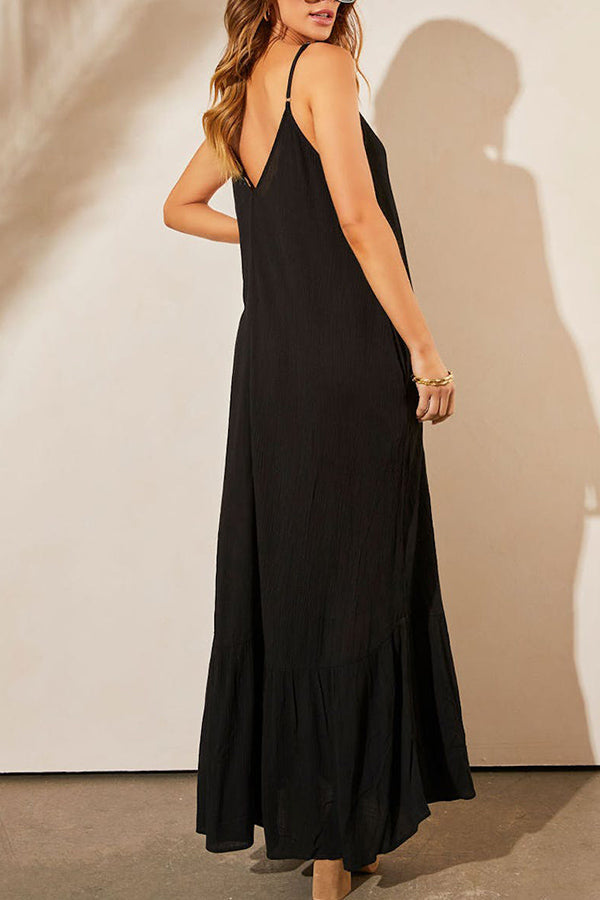 MW | KIMONIE Einfarbiges Maxikleid mit Tasche