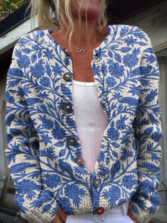 MW | Strickjacke mit floralem Muster