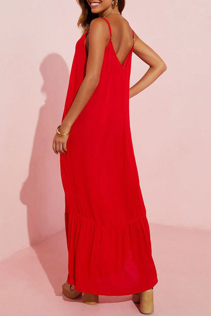 MW | KIMONIE Einfarbiges Maxikleid mit Tasche