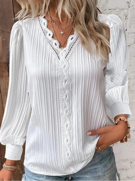 MW | Leichte Bluse mit Spitzendetails