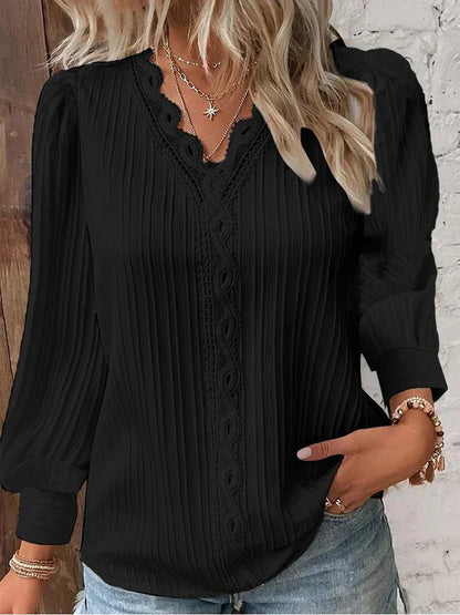 MW | Leichte Bluse mit Spitzendetails