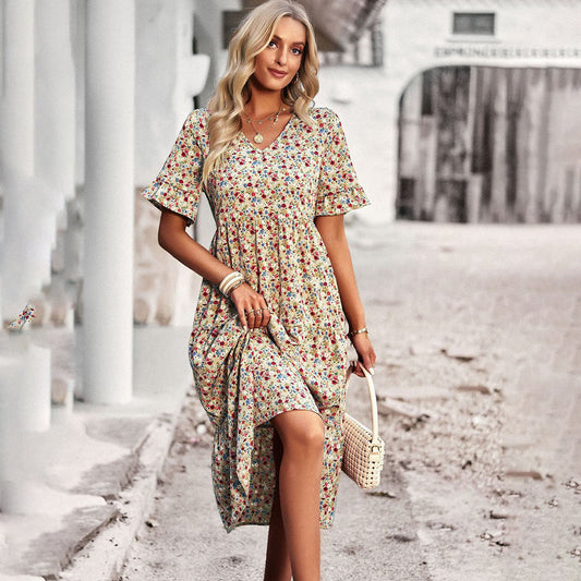 MW | Elegantes geblümtes Minikleid für Frauen