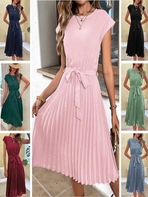 MW | Bella- Kurzärmeliges Minikleid mit Falten