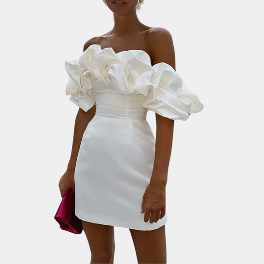 MW | Sommer Damen Minikleid mit Rüschen