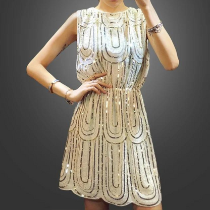 MW | Glamouröses Pailletten-Sommer-Minikleid für Frauen