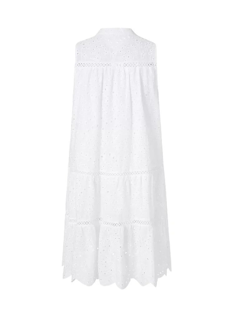 MW | Plain Lace Hollow Out Party Minikleider