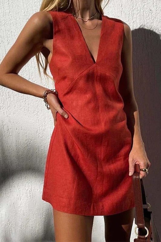 MW | Damen V-Ausschnitt Minikleid