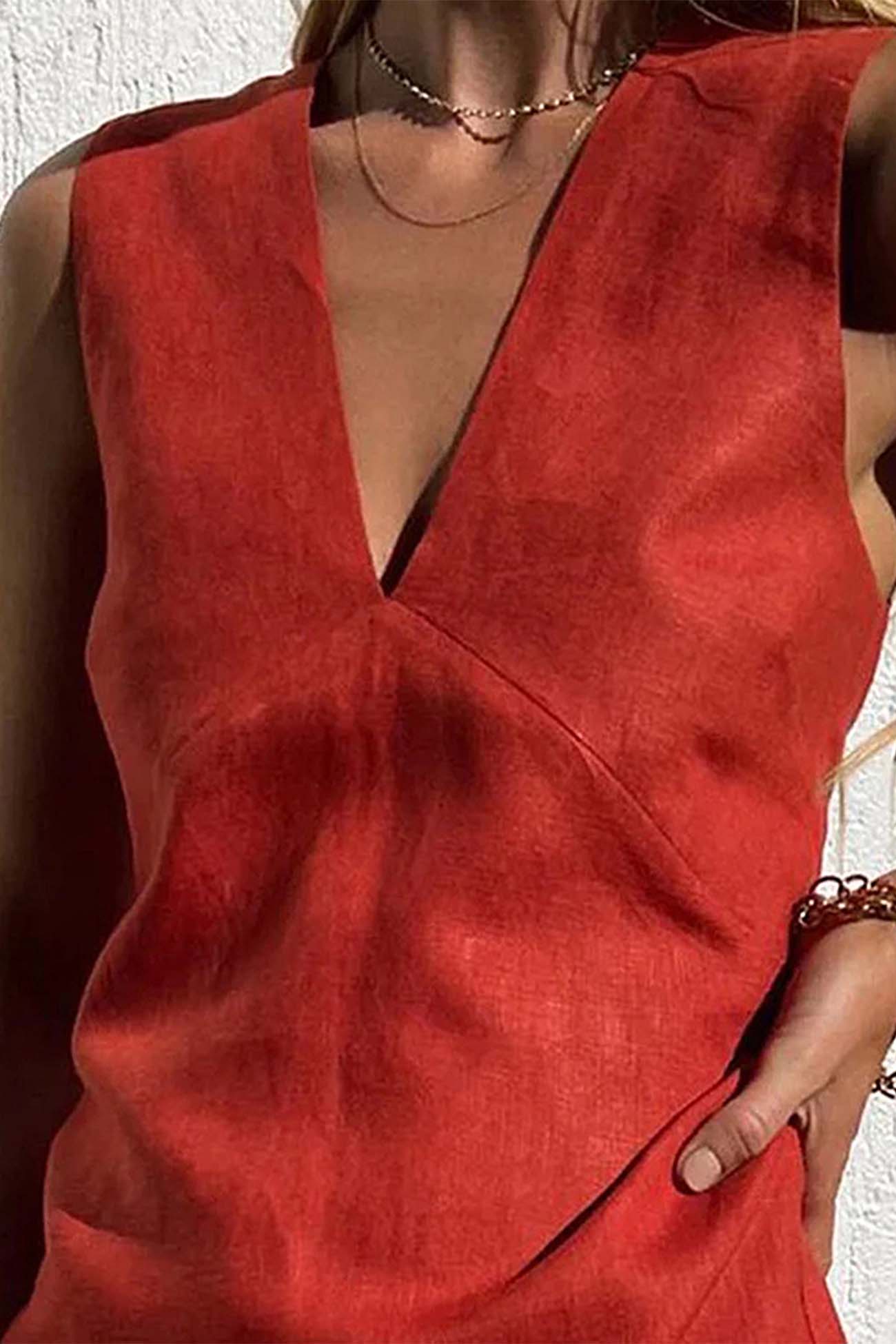 MW | Damen V-Ausschnitt Minikleid