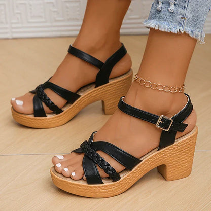 MW | | Elegante Sandalen mit hohem Absatz und verstellbarem Knöchelriemen