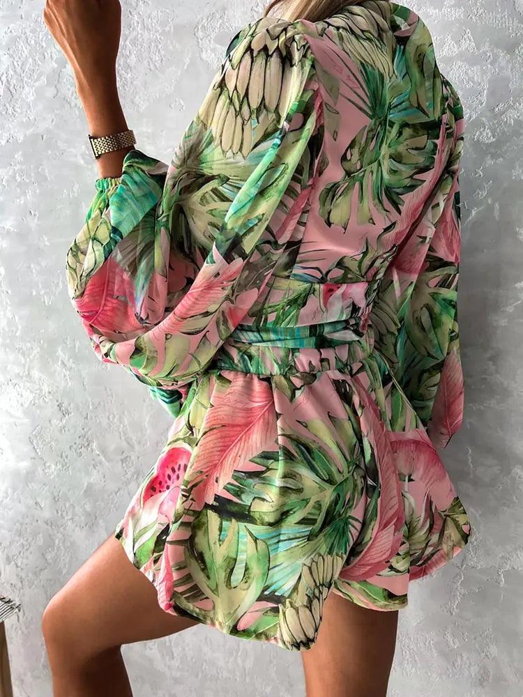 MW | Damen bedruckter Jumpsuit im böhmischen Stil