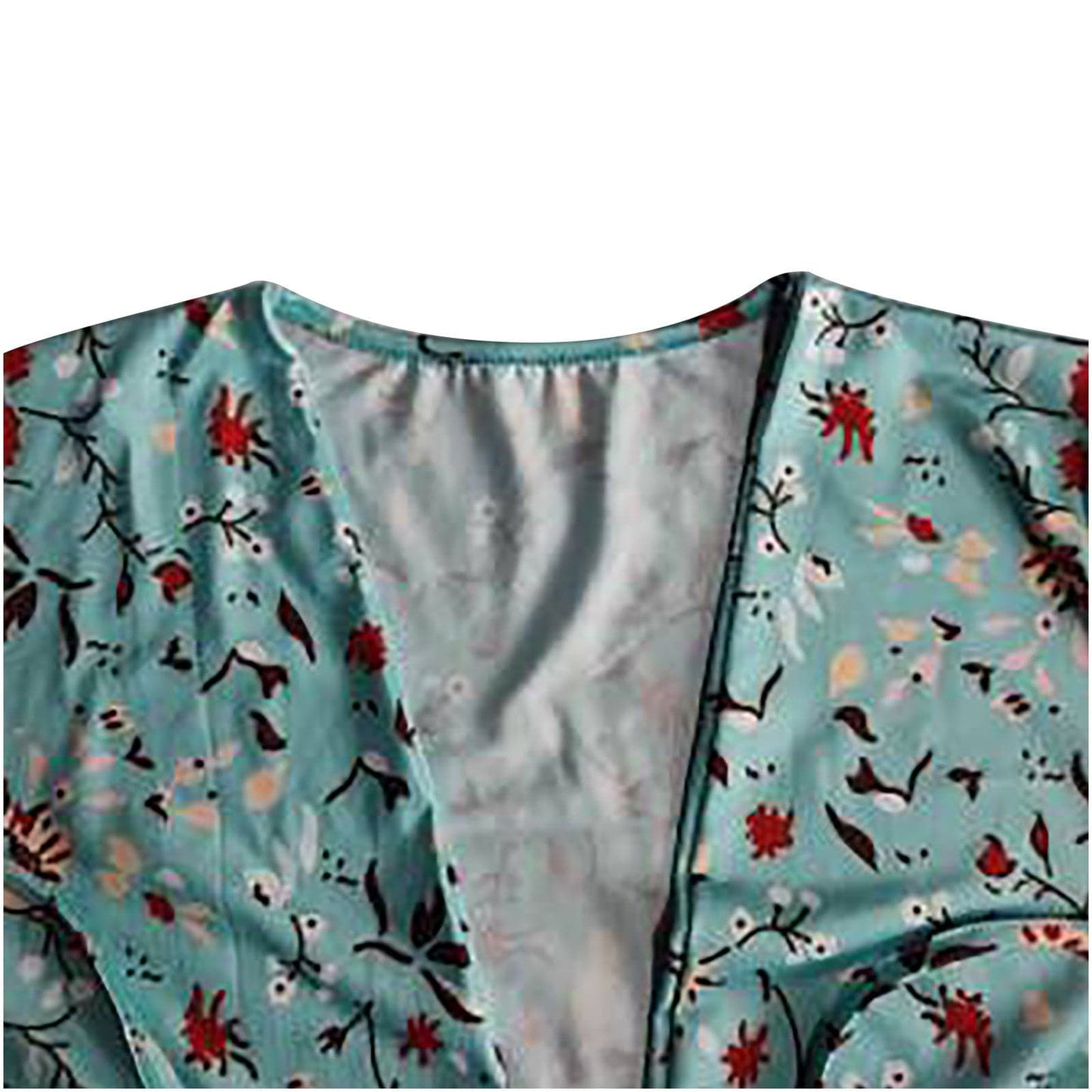 MW | Floral Print Mode Krawatte Wrap Mini Kleid