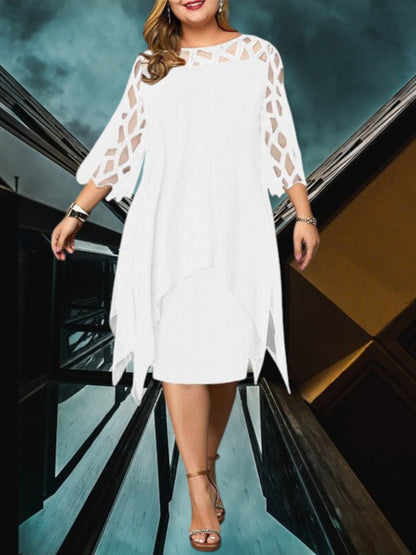 MW | Elegantes Plus Size Midi Kleid aus hochwertigem Material für Damen, pflegeleicht und vielseitig