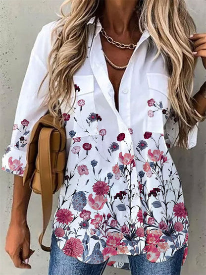 MW | Hübsche Bluse mit Schmetterlingsdruck