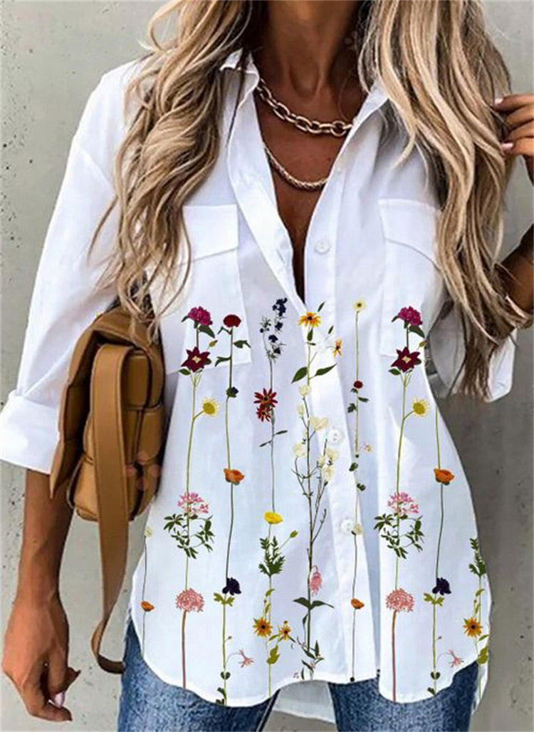 MW | Hübsche Bluse mit Schmetterlingsdruck