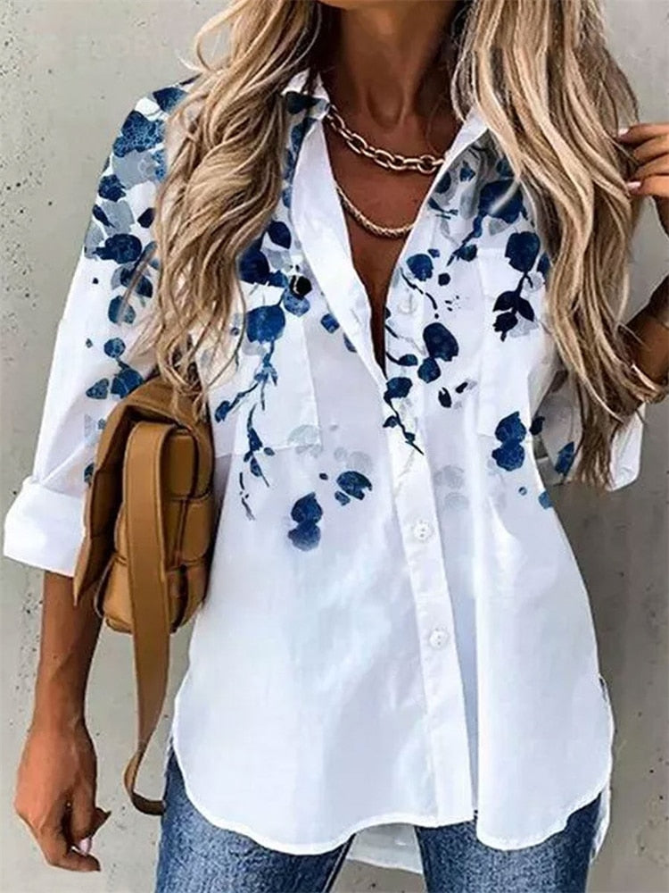 MW | Hübsche Bluse mit Schmetterlingsdruck