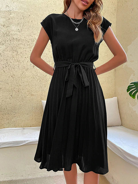 MW | Bella- Kurzärmeliges Minikleid mit Falten