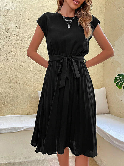 MW | Bella- Kurzärmeliges Minikleid mit Falten
