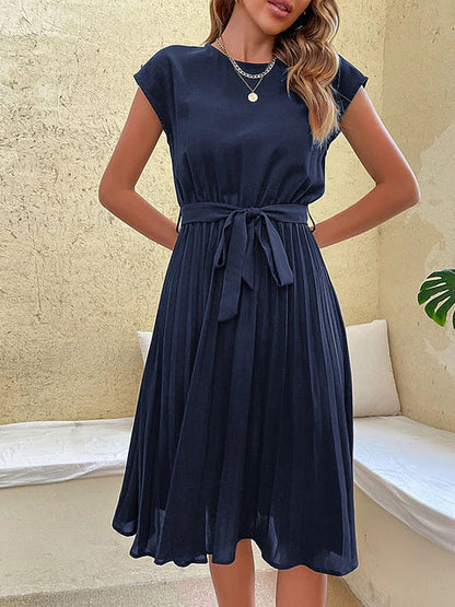MW | Bella- Kurzärmeliges Minikleid mit Falten