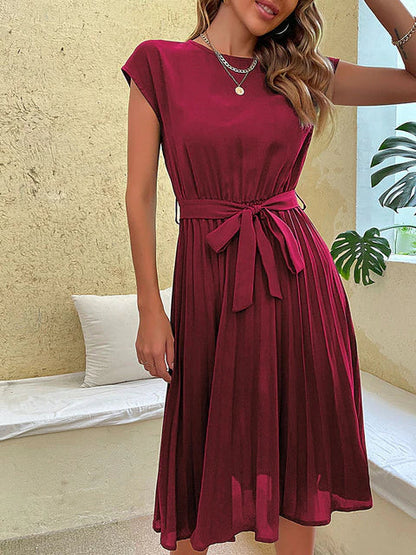 MW | Bella- Kurzärmeliges Minikleid mit Falten