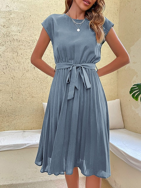 MW | Bella- Kurzärmeliges Minikleid mit Falten
