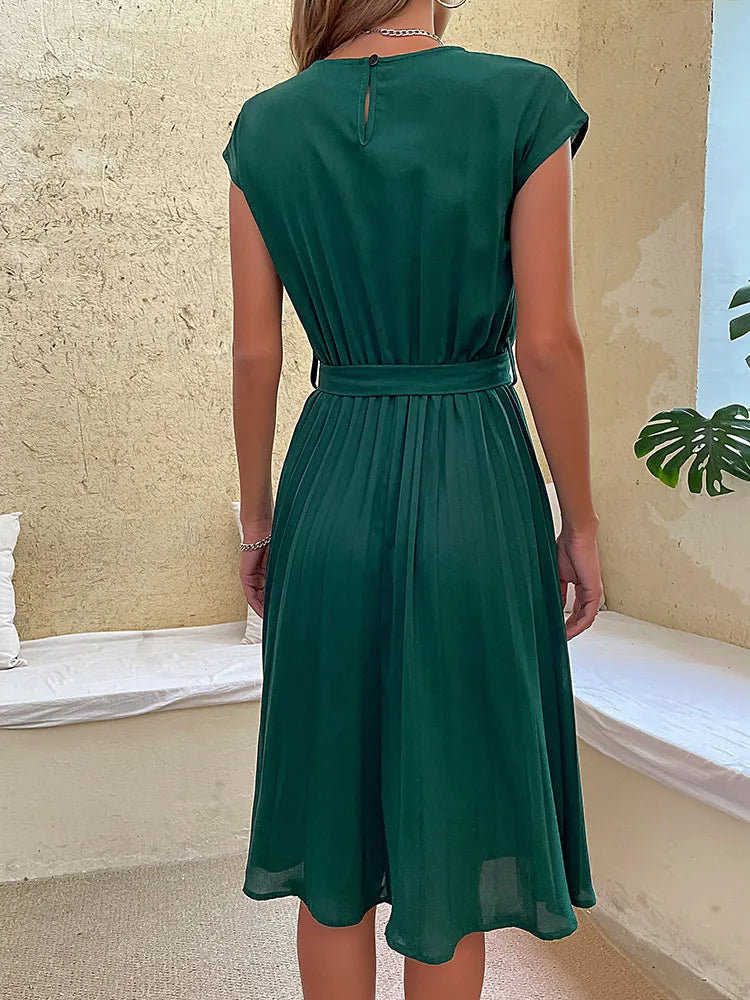 MW | Bella- Kurzärmeliges Minikleid mit Falten