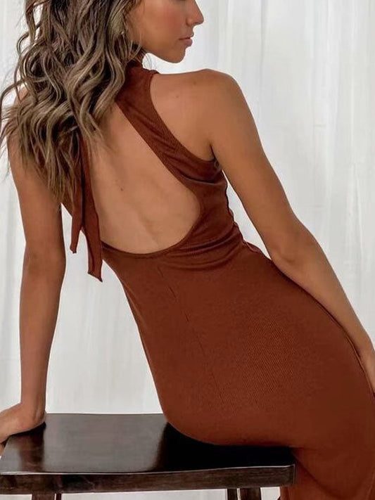 MW | Open Back Split Bodycon Midikleid