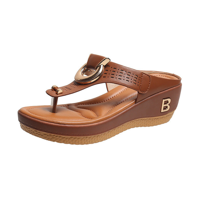 MW | - Plateausandalen aus Leder