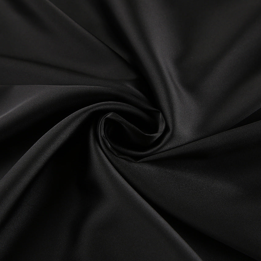 MW | Damen Neckholder Midikleid - Satin - Slim Fit - Drapierter Ausschnitt - Formelle Kleidung