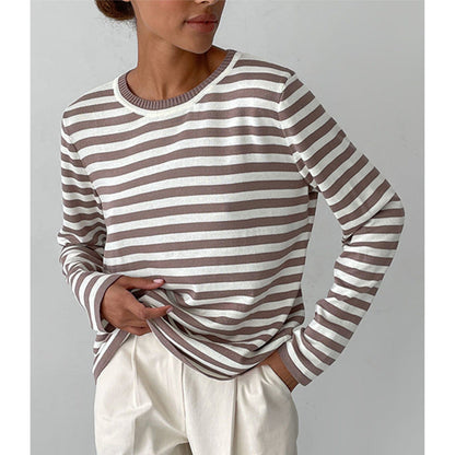 1+1 FREE: MW | Klassisches gestreiftes langärmeliges Shirt