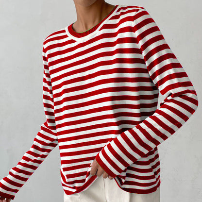 1+1 FREE: MW | Klassisches gestreiftes langärmeliges Shirt
