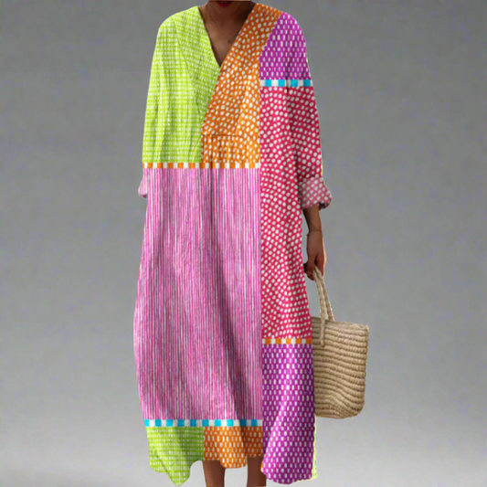 MW | Patchwork Polka Maxi Kleid