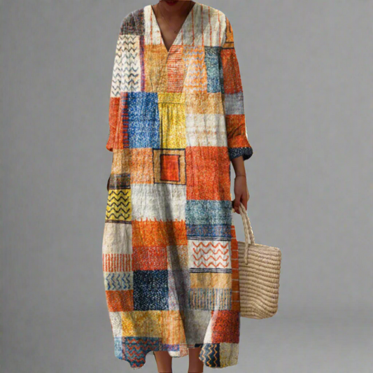 MW | Patchwork Harmony Boho Maxi Kleid