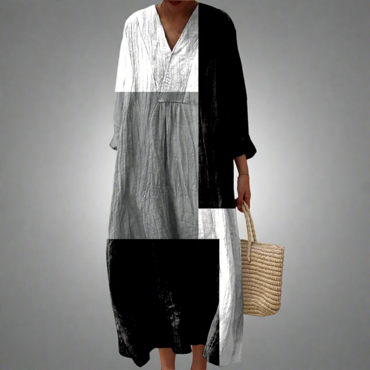 MW | Maxikleid aus abstraktem Patchwork