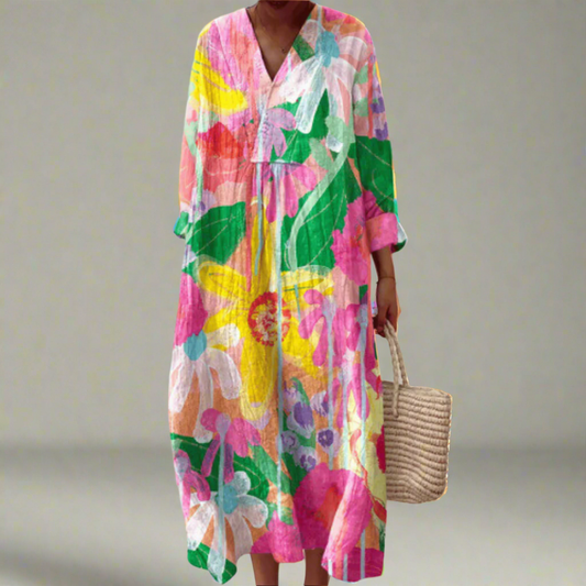 MW | Maxikleid Watercolor Bloom Breezy