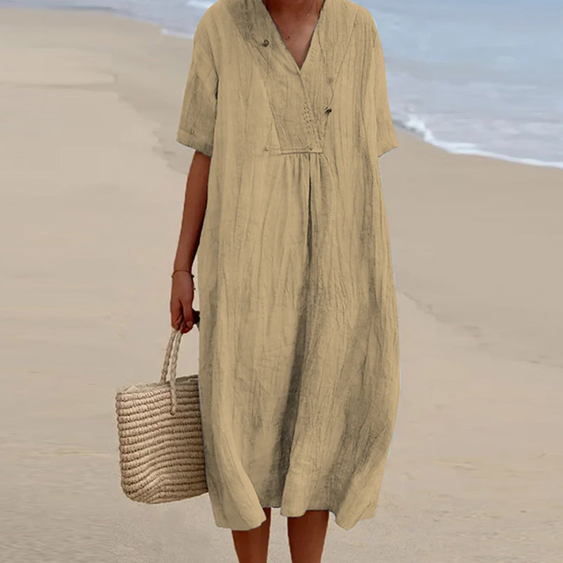 MW | Midikleid mit V-Ausschnitt