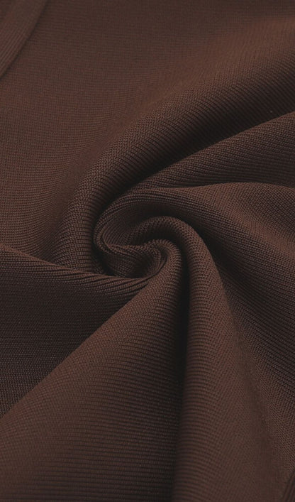 MW | TRÄGERLOSES BANDAGE-MINIKLEID IN BRAUN