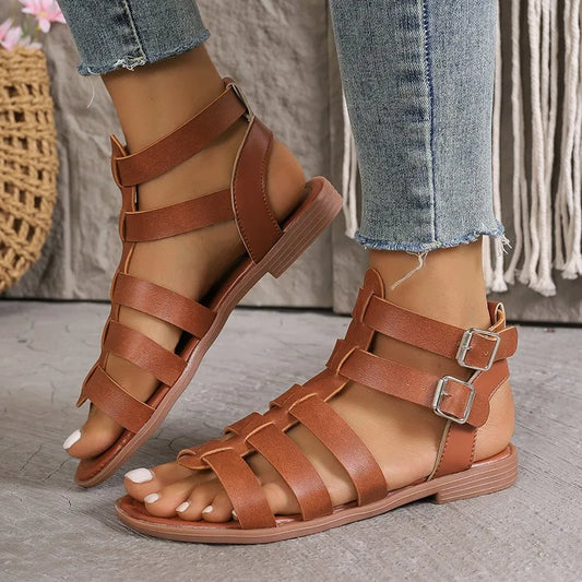 MW | | Elegant Sandalen für Frauen Braun Weiß
