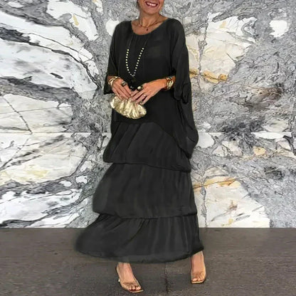 MW | Fließendes Maxikleid im Lagenlook