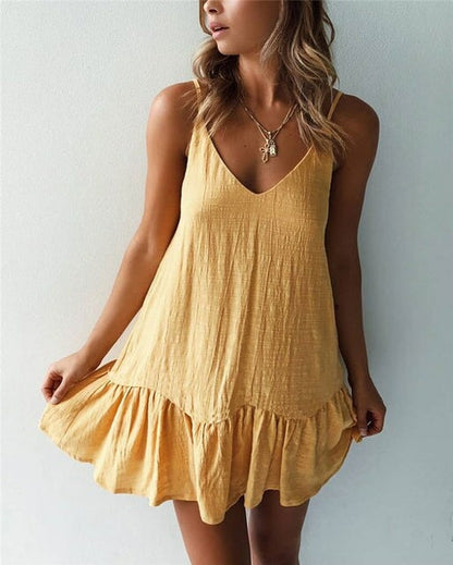 MW | Leichtes Minikleid mit dünnen Trägern für einen entspannten Sommerlook