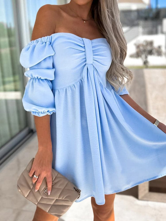 MW | Sommer Damen Sexy Schlitzausschnitt Minikleid