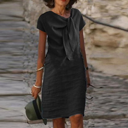 MW | Elegantes tailliertes Minikleid mit kurzen Ärmeln für Frauen